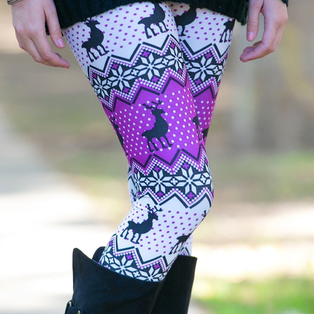 Purple & Cream Fair Isle Leggings